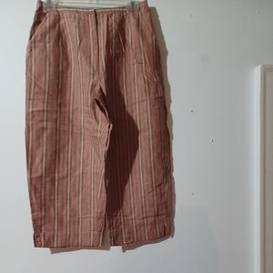 laura ashley Womens 10 Petite Wide Leg Capris Multi Color Pre Owned